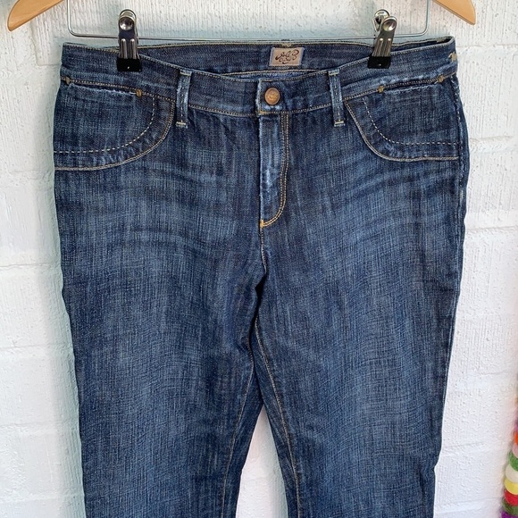 Goldsign Denim Mid Rise Thrill Boot Cut Dark Wash Jeans sz 31 - Picture 2 of 7